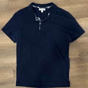 Lacoste Men's Dark Blue Polo Shirt with Blue camo details classic fit